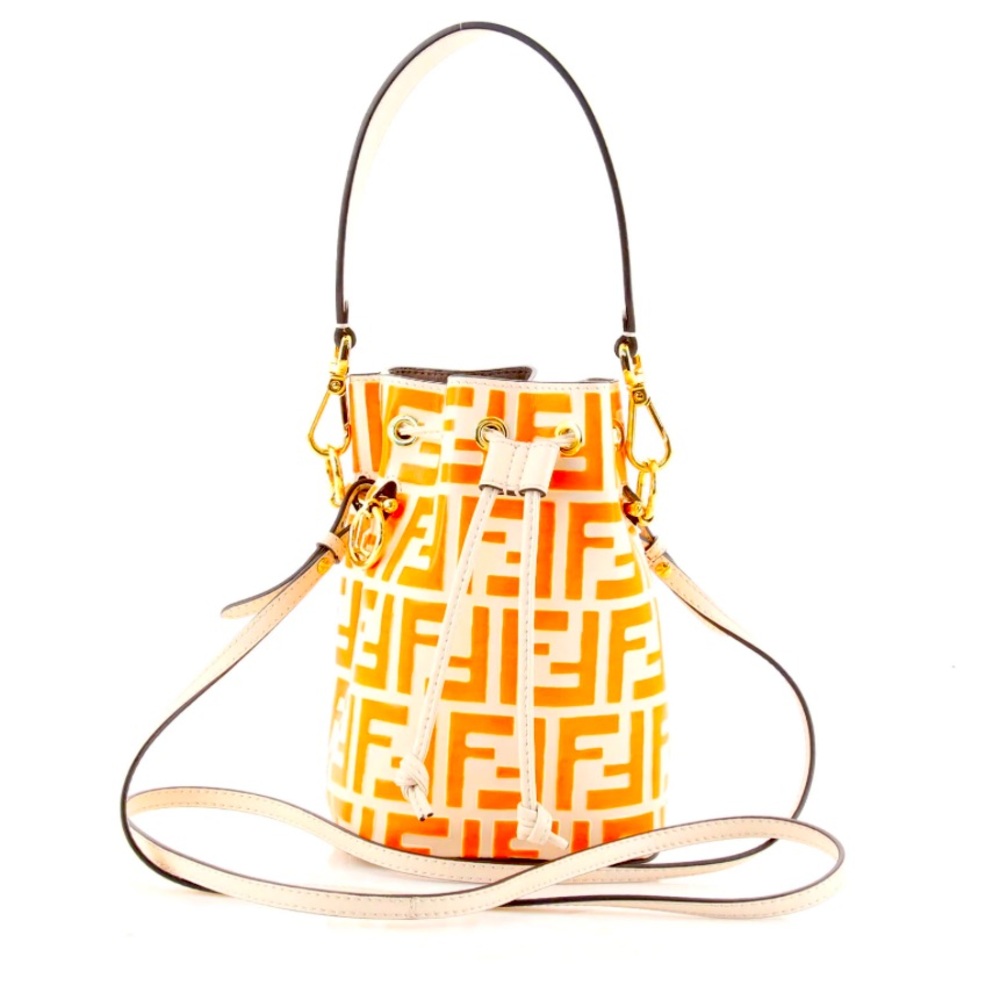 Mon Tresor Bucket Bag Zucca Embossed Leather Mini